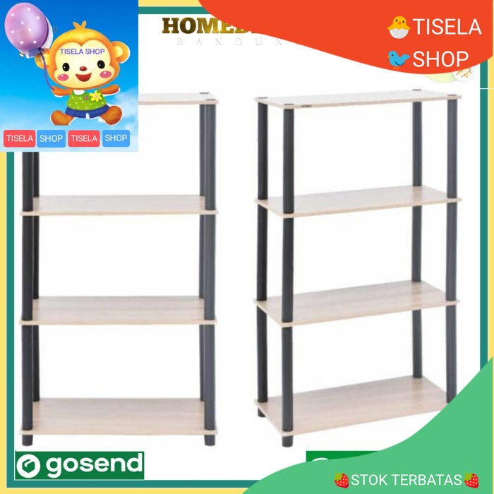 Stora Rak 4 Tingkat Kayu - Cokelat / rak kayu serbaguna / rak buku