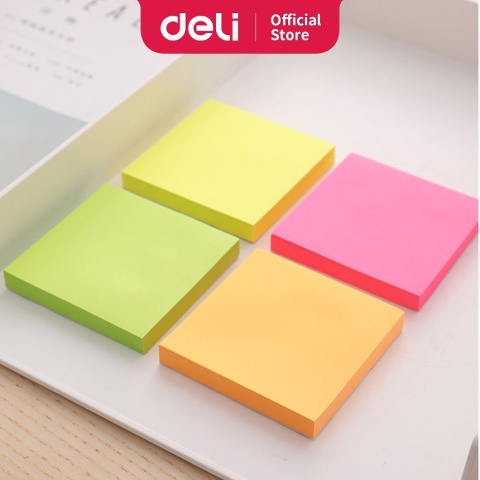 

Sticky Notes Deli Neon Color 76x76mm 4 Warna 100s- EA02303