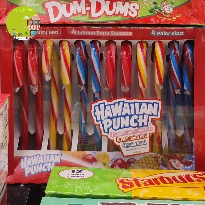 

Spangler Candy Canes Hawaiian Punch 12'S 5,3 OZ 150gr USA