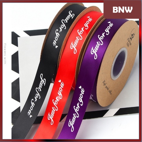 

BNW - PTA5 FOR U (BIG) Pita Satin Roll Motif Always By Your Side/Pita Kado 1cm/Pita Dekorasi Buket - GROSIR