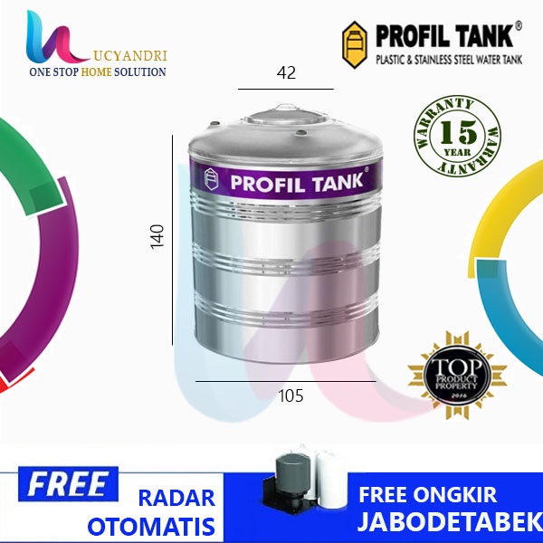 Tangki Air Stainless Profil Tank PS 1500 D Toren Tandon Air