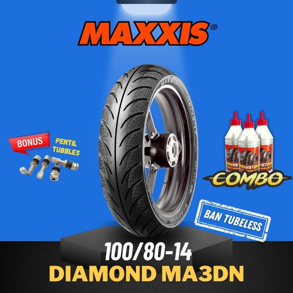 HM98JU65 [READY COD] BAN MAXXIS DIAMOND MA-3DN TUBELESS (70/90-14 / 80/90-14 / 90/90-14 / 80/80-14 / 90/80-14 / 100/80-14 ) BAN MOTOR MATIC / BAN MAAXI RING 14 / BAN HONDA / BAN YAMAHA / BAN MAXXIS MA-V6 / BAN MAXXIS M6239 TL