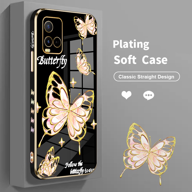 6D Plated Case Soft Casing hp untuk Vivo Y21 Y21s Y21t case hp Y21a Y21e Y21G vivi vivoY21 vivoY21s 