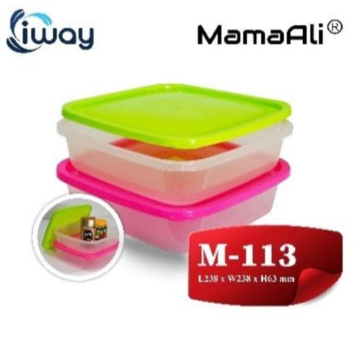 MamaAli Food Keeper / Kotak Makan Set Plastic Container Square, M-113