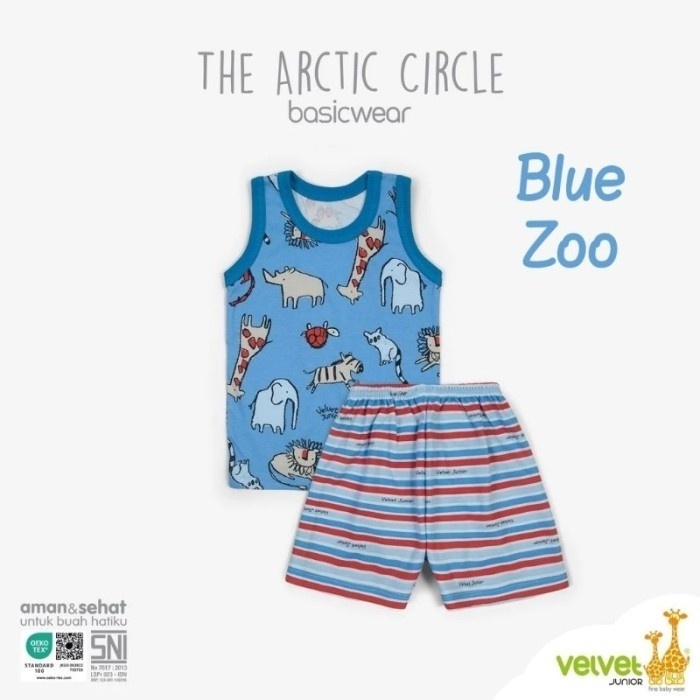 Size SML/XL/XXL Singlet Velvet Junior - ARCTIC CIRCLE - Baju Anak - Green Tiger, S
