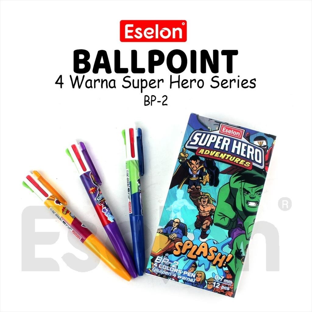 

[MaxMart] 1buah Pulpen Cetek 4 Warna SUPER HERO BP-2 / Pulpen Cetek 4 WARNA BP-2