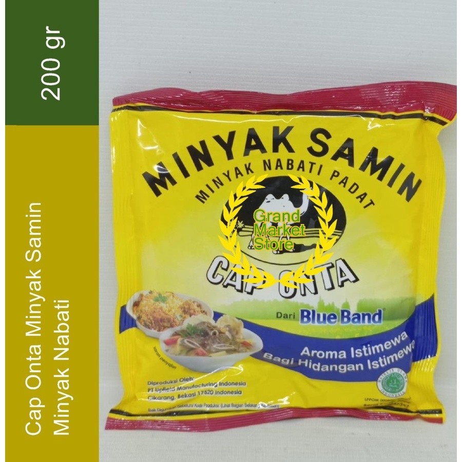 

g Cap Onta Minyak Samin 200 gr Minyak Nabati Padat untuk Masakan Blue Band