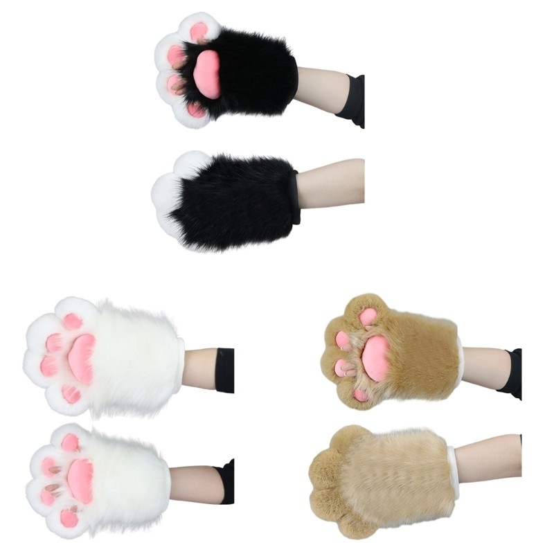 SZL Oversized Cat Paw Handmade Animal Furry Kitten Gloves Fursuit for Masquerade COSPLAY Cat Paw Glo