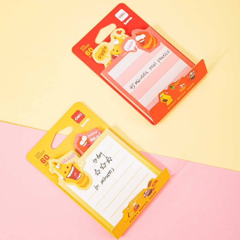 

Deli Larva Sticky Notes / Memo Tempel 76 x 76 mm 60 Lembar 2 Warna Lem Kuat EA039