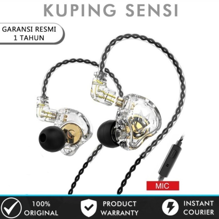 GD88 TRN MT1 Earphone dengan Mic alt kz edx cca ca2 kz zsn pro x - Bening