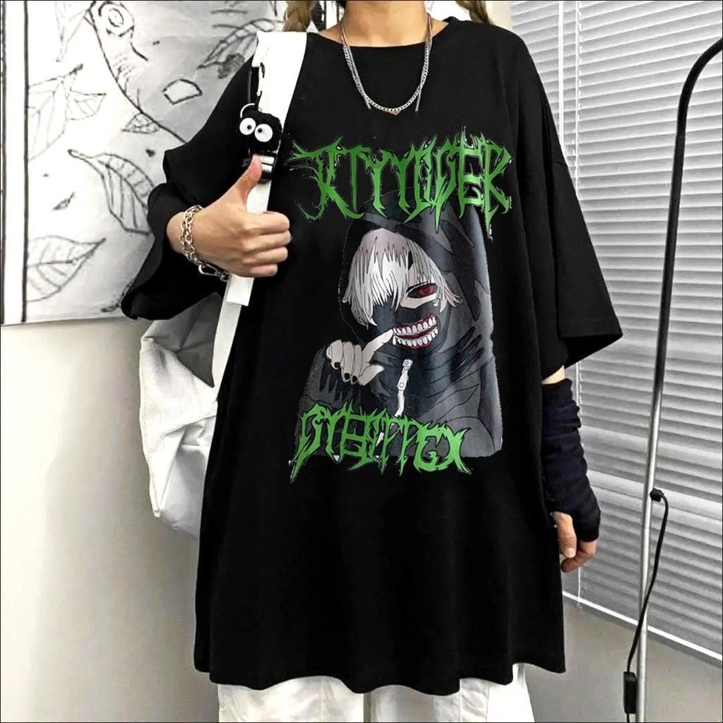 hawaiian outfit for women   Summer Tokyo Ghoul t shirt women harajuku streetwear Kaneki Ken print o-