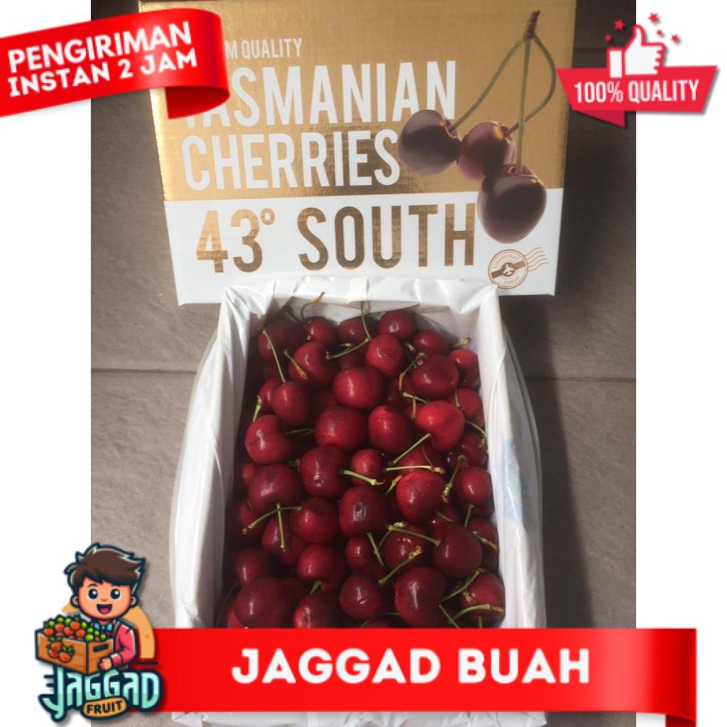 

Cherry Ceri Tasmania 43 South 1 Dus (2 KG) Fresh Import JAGGAD FRUIT