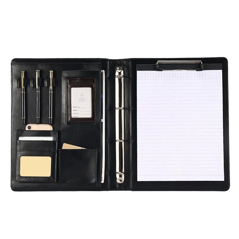 

Binder Notebook Multipurpose Folio Binder Holder A4 Document Binder Family File Folio With Card Holder Faux Leather Personal