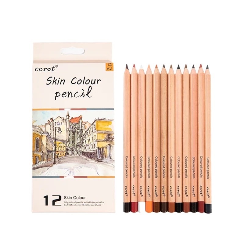 

Skin Tone Pencil 12 Colors Pastel Soft Head Portrait Pencil Pastel Colored Pencil Cross-border Exclusively for Skin Color set