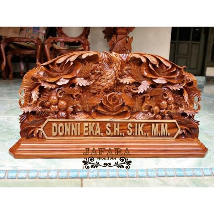 

Papan Nama Kayu Jati Full Ukir Relung, Papan Nama Meja Kantor SU6884