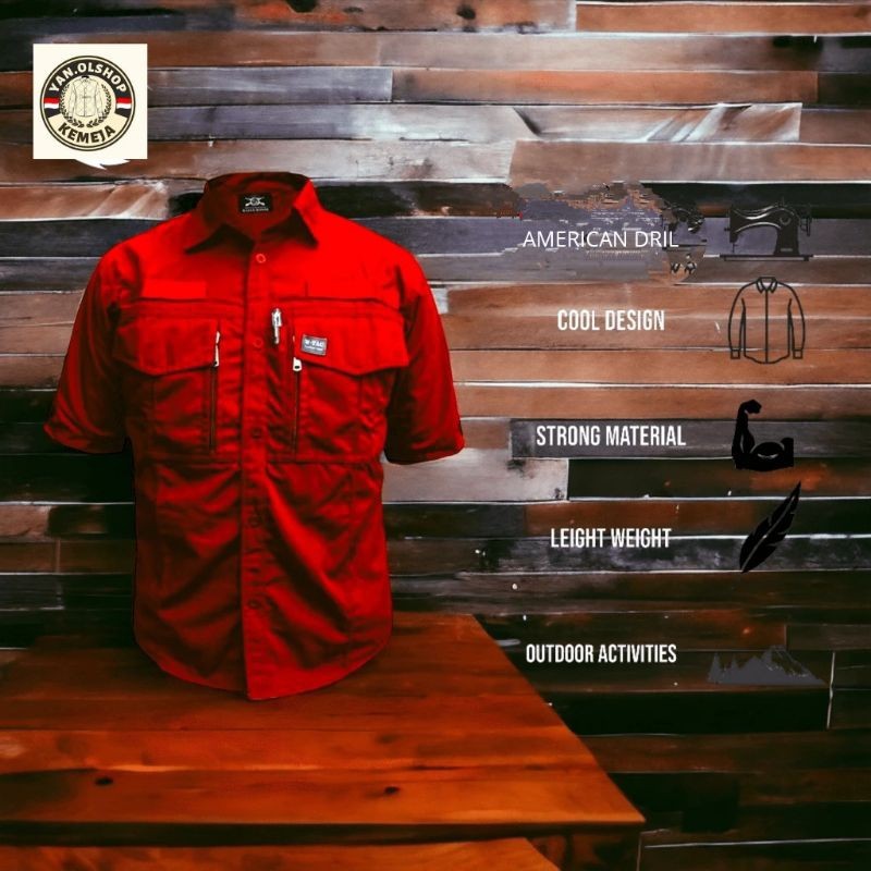 Kameja  W-Tac Lengan pendek Bahan American Drill