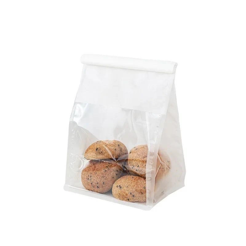 

10-50pcs 4 Size Toast Bag Packaging Bag, Self Sealing Bread Bag Wire Rolled Edge Baking Transparent Biscuit Cake Bag Sealed Tea