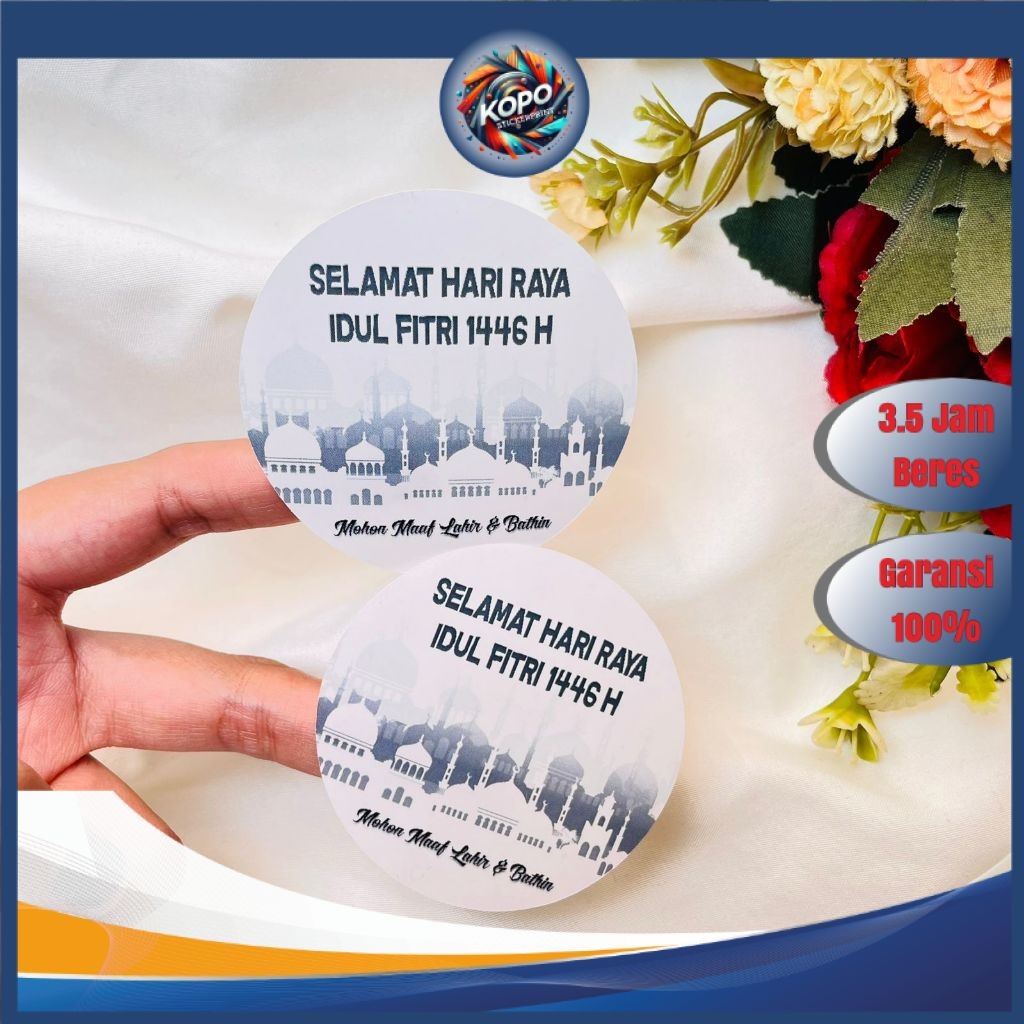 

KOPO 2-4 Sticker Label Lebaran Stiker Selamat Idul Fitri Bulat Kue Kering Ramadhan Eid Fitri