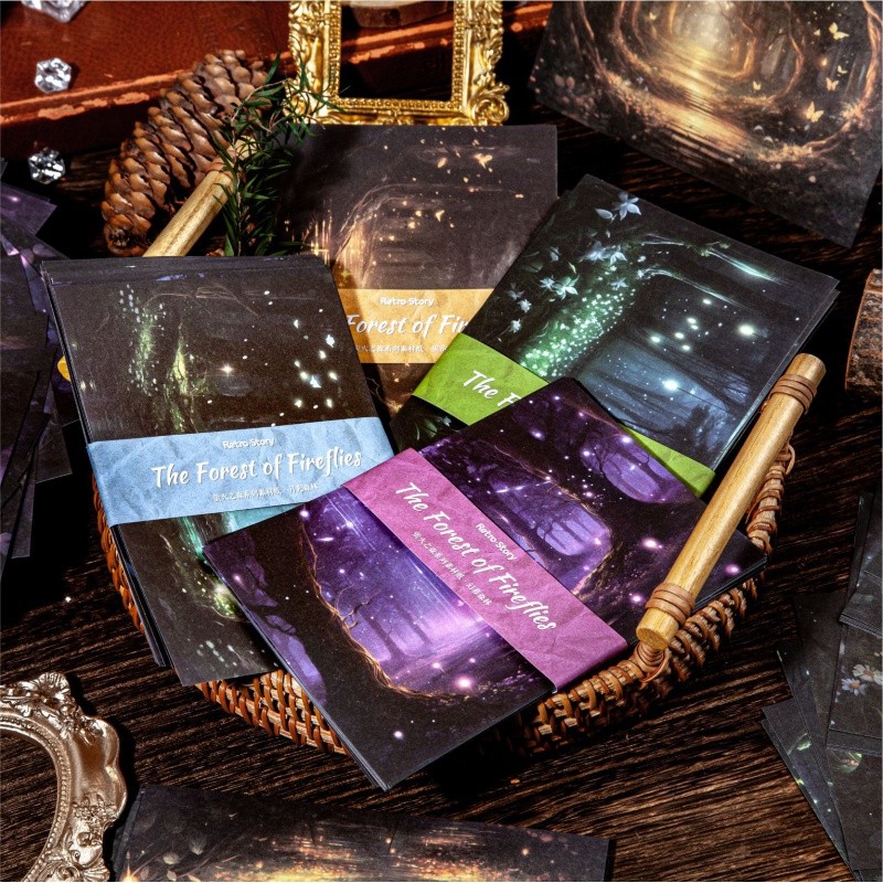 

Mr.Paper 4 Style 30pcs/Pack Retro Forest Material Paper DIY Decorative Scrapbook Base Paper Firefly Forest Series