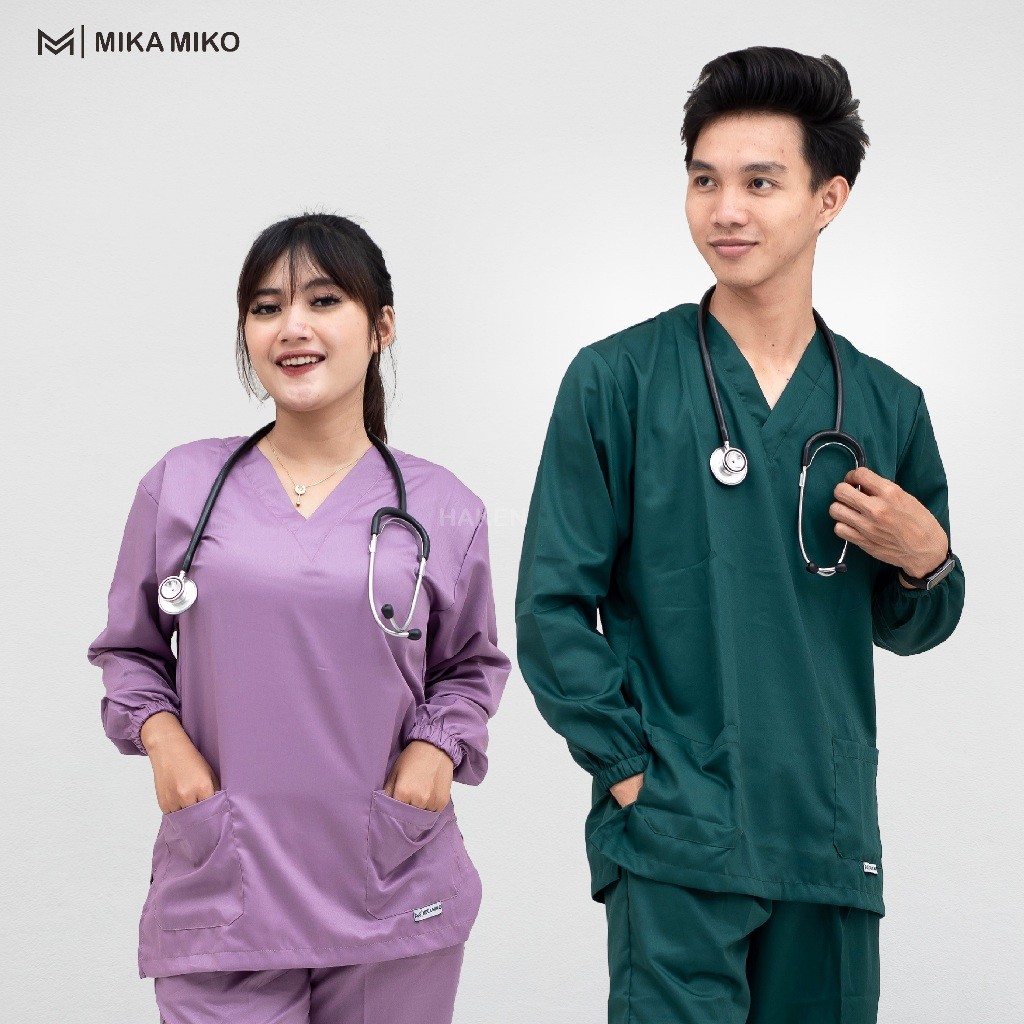 Baju OK Seragam Lengan Karet Panjang Baju Jaga Dokter