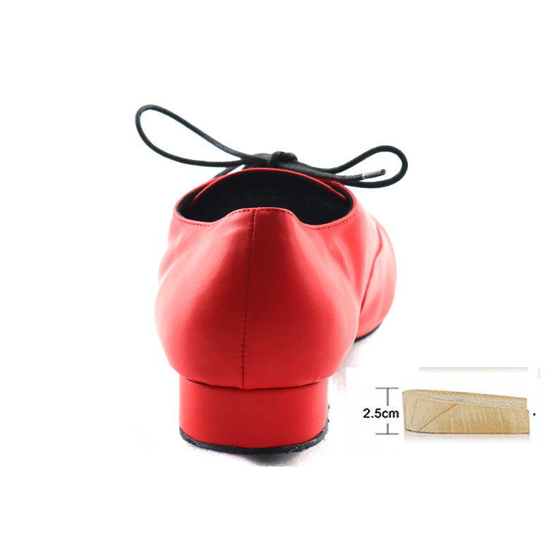 

LOOGTSHON RED Men's red leather ballroom dance shoes Flats Modern dance shoes Tango Party Wedding Square dance shoes