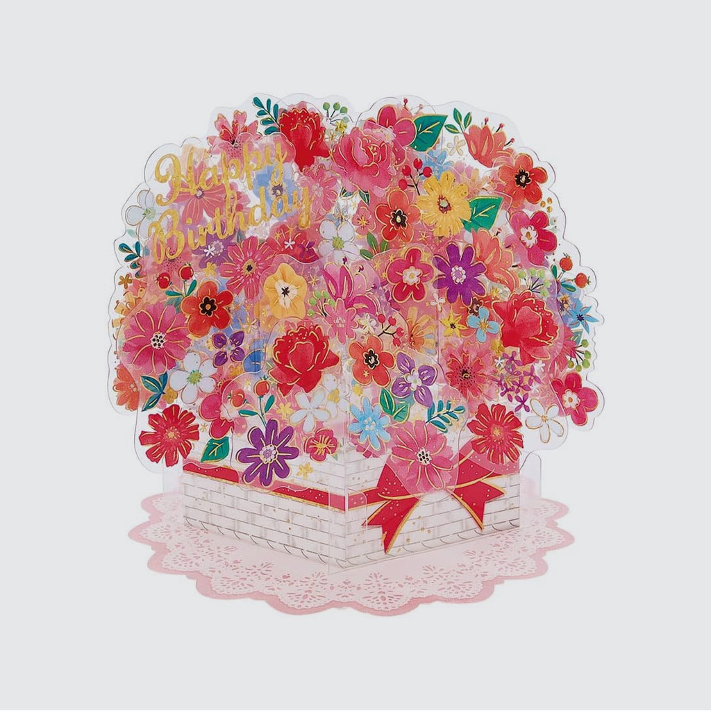 Fancy Birthday Card Sanrio - Flower Basket