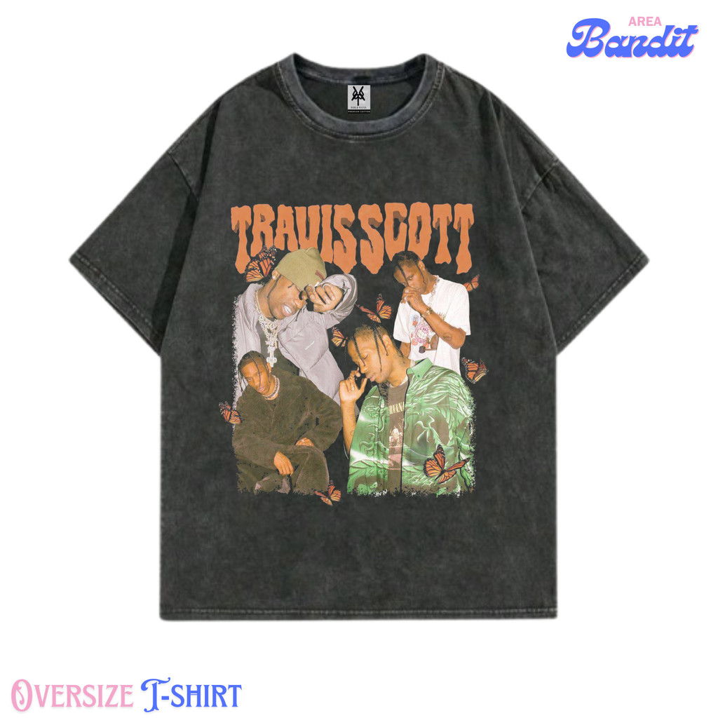 BANDITAREA "travis scott butterfly effect" Kaos Oversize / T-Shirt Oversized / washing / washed / Vi