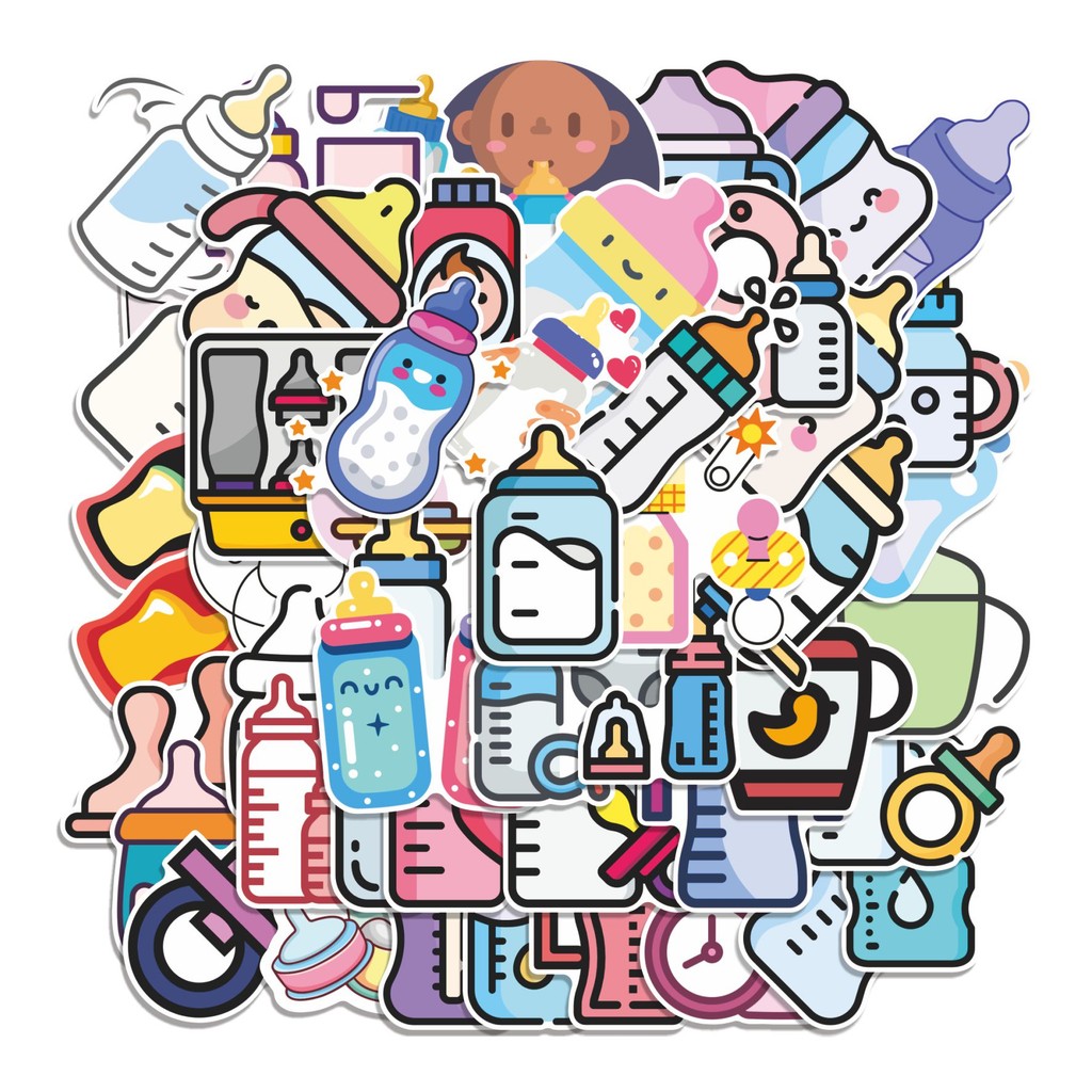 

COD 50 Pcs Stiker Dot (Feeding Bottle) Lucu Anti Air Untuk Dekorasi Notebook Sepeda Skateboard Handphone