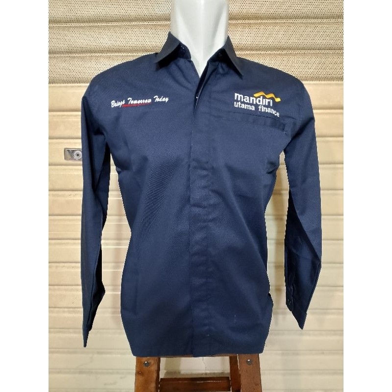 Kemeja MANDIRI UTAMA FINANCE Baju Mandiri Finance Nevy Lengan Panjang