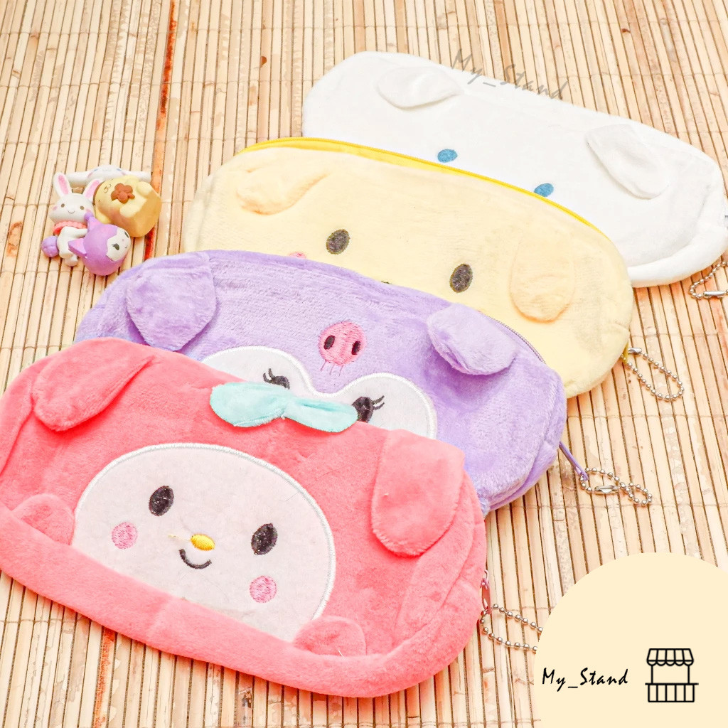 

Kotak Pensil Plushy Sanrio Tempat Pensil Hello Kitty Pink Bulu Halus Lembut My Melody Cinnamorol Wadah Pensil Keropi Fluffy Kostak Kuromi Pouch makeup Pom pom purin Kosmetik