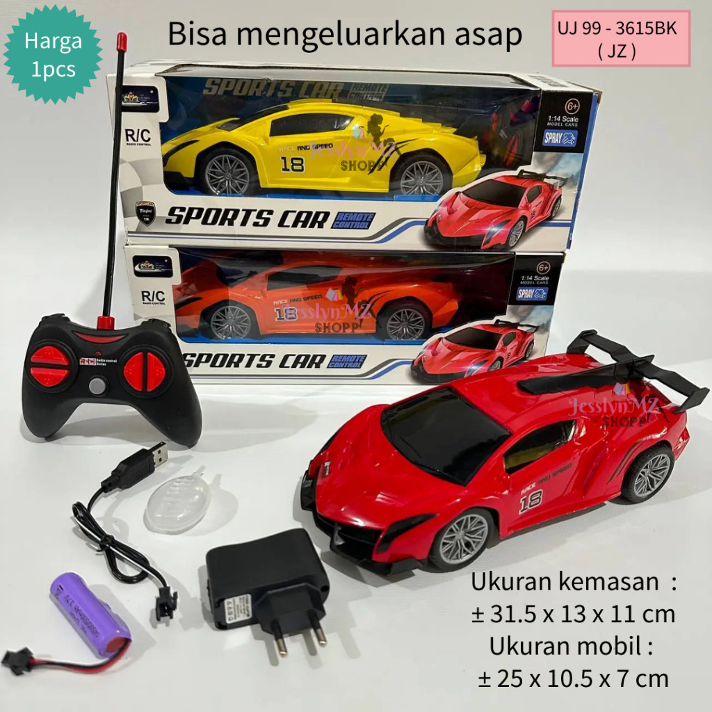 JMZ - Mainan Mobil RC Sedan Sport Car Spray Keluar Asap / RC Sport Asap UJ99-3615BK