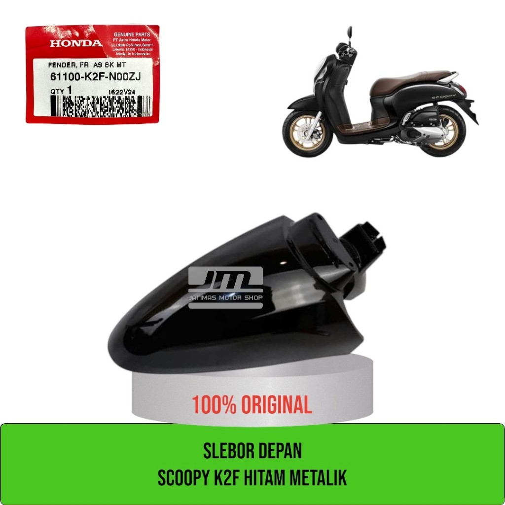 Slebor depan scoopy k2f hitam metalik 61100-K2F-N00ZJ