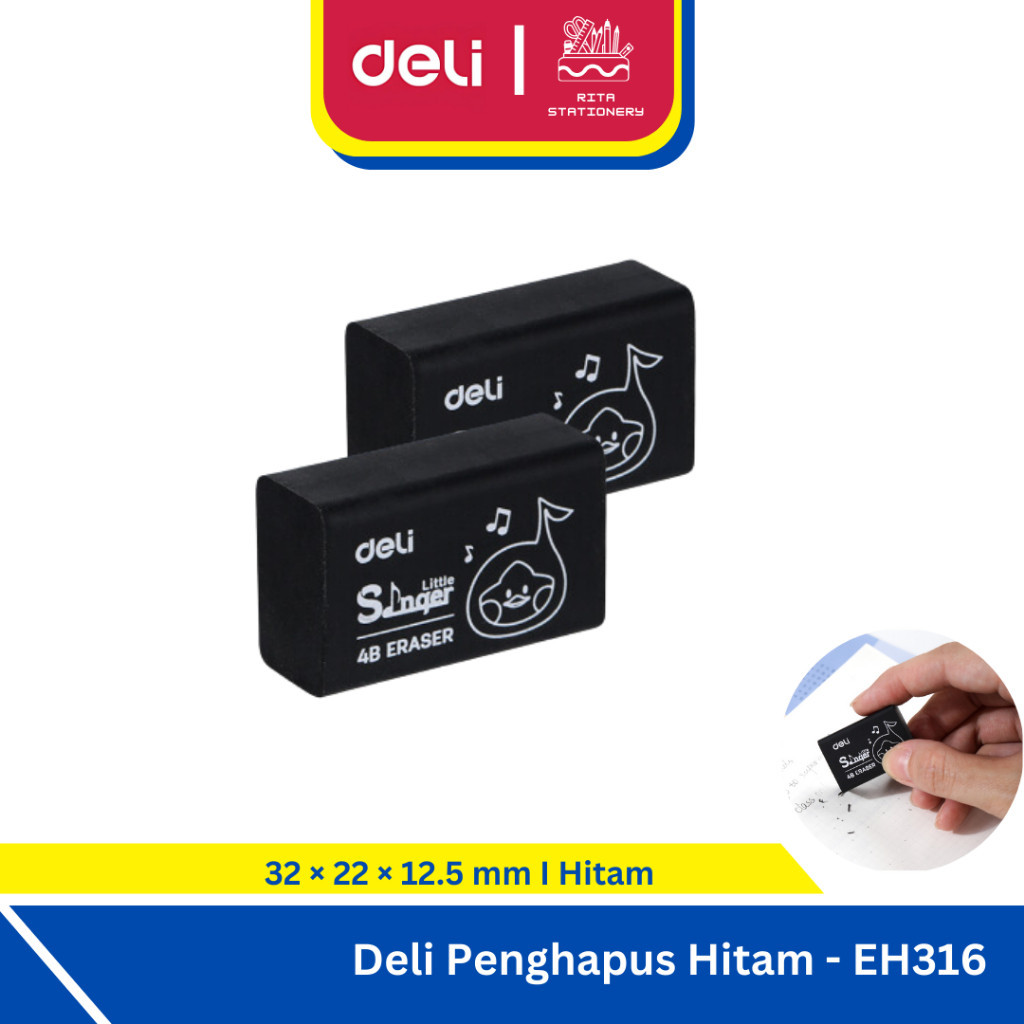 

Deli Penghapus Eraser Hitam Pensil SCHOOL ERASER BLACK EH316