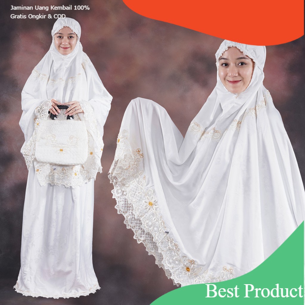 Mukena Sutra Dove Laba-Laba Wianda Gold / Mukena Sutra Dewasa Original / Mukena Sutra Original/ Top 