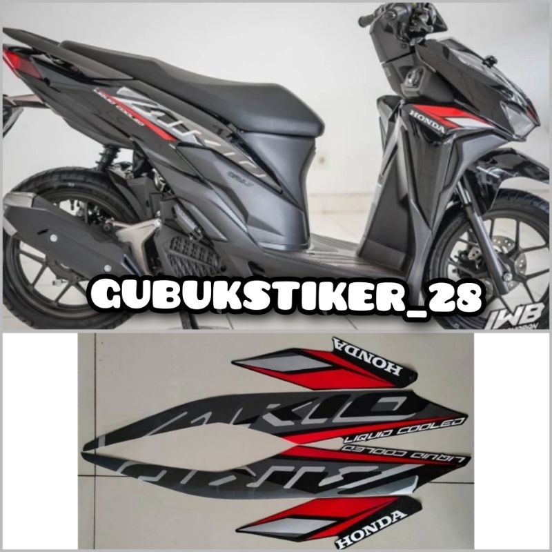 ORISINIL STRIPING STIKER VARIO 125 CBS TAHUN ISS 2021 HITAM