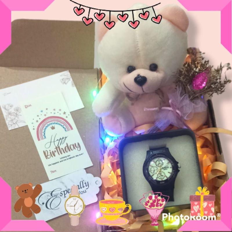 

KADO HAMPERS BAYI ANAK MUDA REMAJA PACAR KEKASIH BIKIN ROMANTIS ANNIVERSERY/ Hampers Ulang Tahun Perempuan Kado Ultah Cewek Jam Tangan Dan Boneka Murah / ULTAH LAHIRAN WISUDA JADIAN
