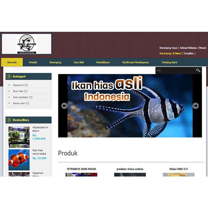 New Source Code Toko Online, penjualan Ikan Hias