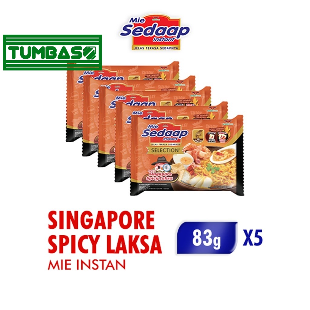 

Tumbaso Sedaap Mie Instan Singapore Spicy Laksa 83g x5
