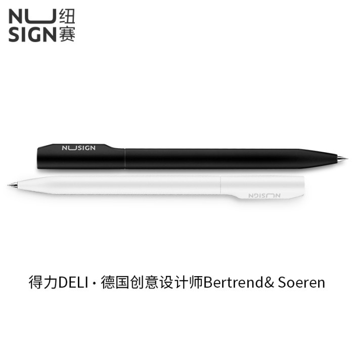 

Deli Nusign Gel Pen/Pulpen Gel Putar 0.5mm Tinta Hitam Bahan ABS NS552 - Putih
