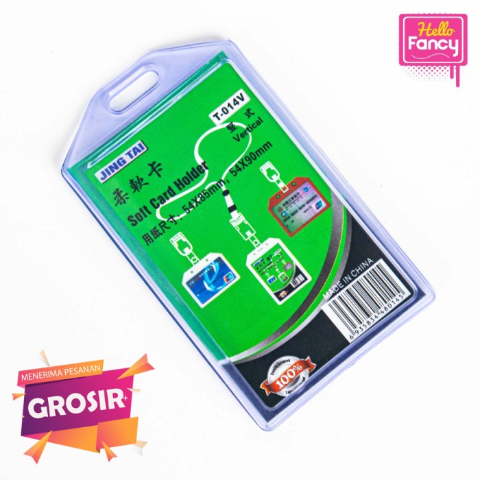 

ID Card Holder Double Vertical / Tempat ID Name Tag Bolak Balik T-014V