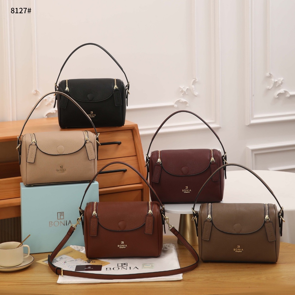 Kr Tas Kulit Women 8127 Lindy Shoulder Bag 24cm Semi Platinum Box