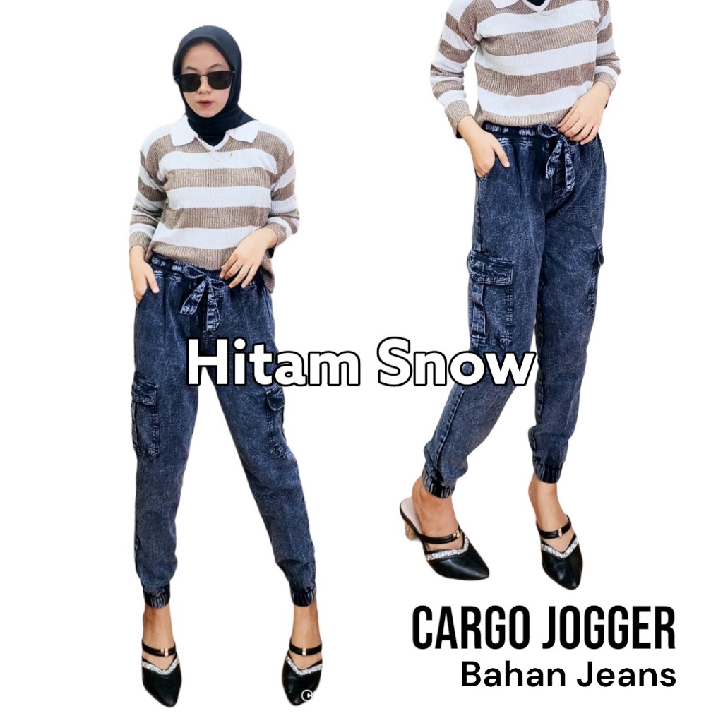 BOOM - Celana Cargo Jogger Jeans All Size dan Jumbo/ Celana Cargo Wanita/ Jogger