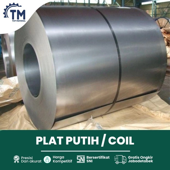 Plat Putih SPCC Coil 0.4mm x 1200mm x 9.5 Ton  SNI Besi White Bar