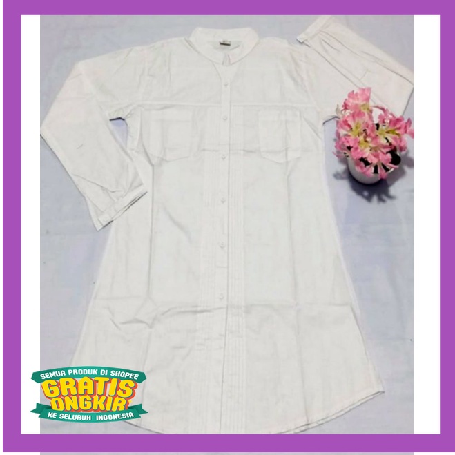 atasan santri wanita hara atasan santri putri warna putih hitam baju pondok bhan katun paris// BAJU 