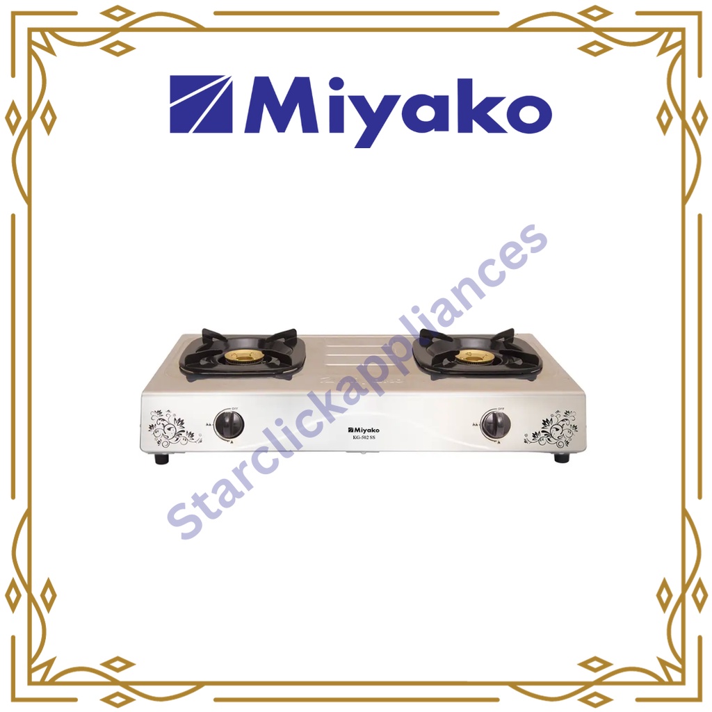 MIYAKO KOMPOR GAS KG-502 SS / KG 502 SS / KG502SS [GARANSI RESMI]