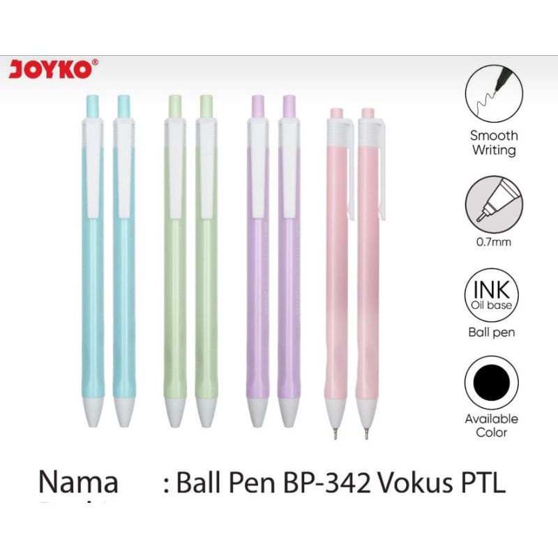 

Pulpen Joyko Bp-342 Vokus PTL 0.7mm ( 1pak/12pcs )