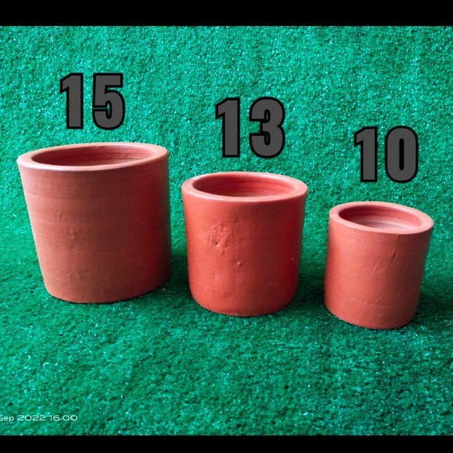 pot gerabah tabung mini, pop kaktus, tabung silinder tanah liat