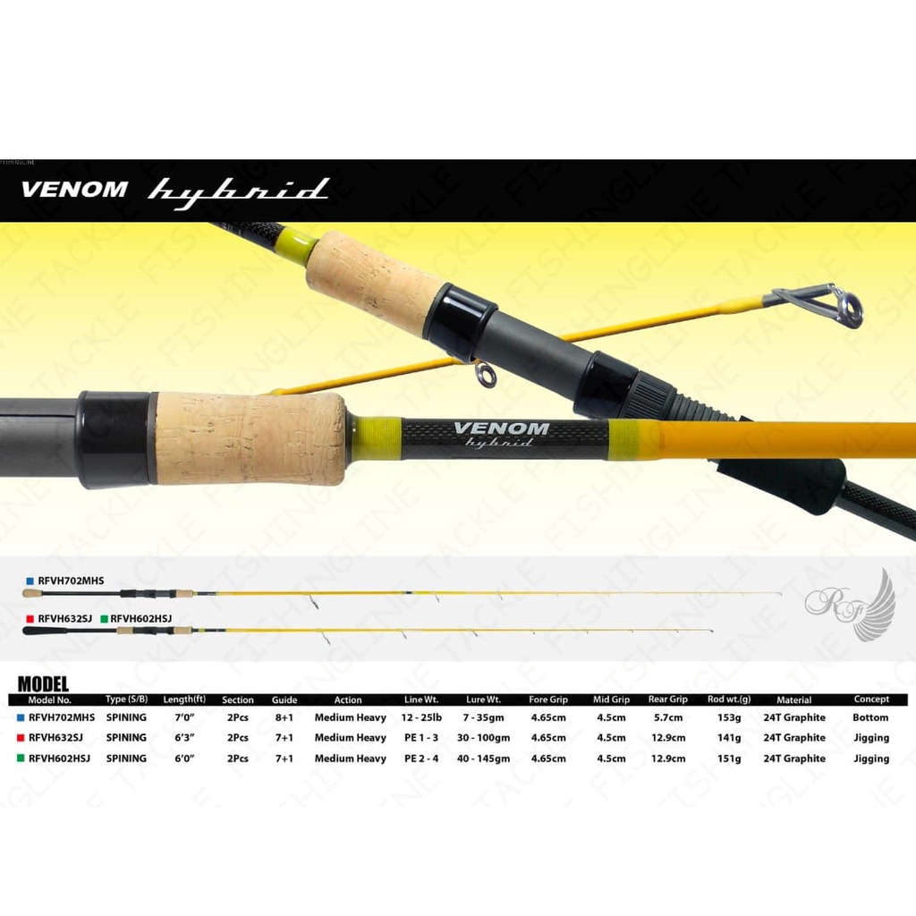 Rod Ford Venom Hybrid RFVH602HJS PE:2-4 180cm Spinning Terlaris