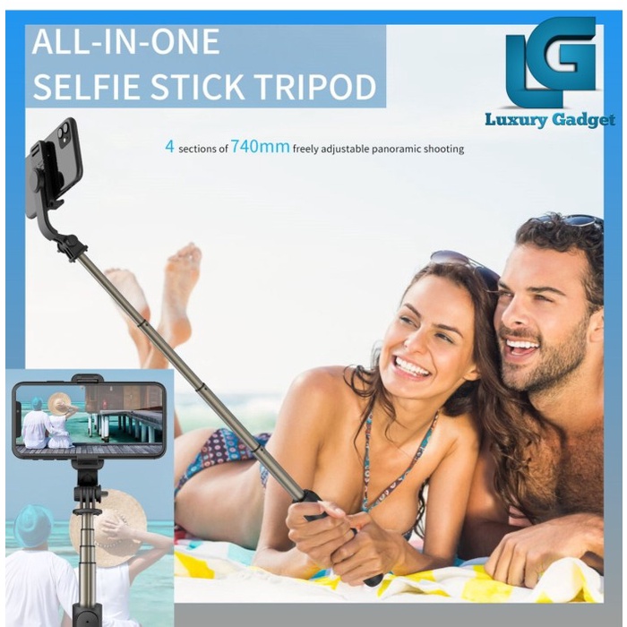 MINI TRIPOD TONGSIS HP BERDIRI DUDUK BLUETOOTH STABILIZER GIMBAL HITAM