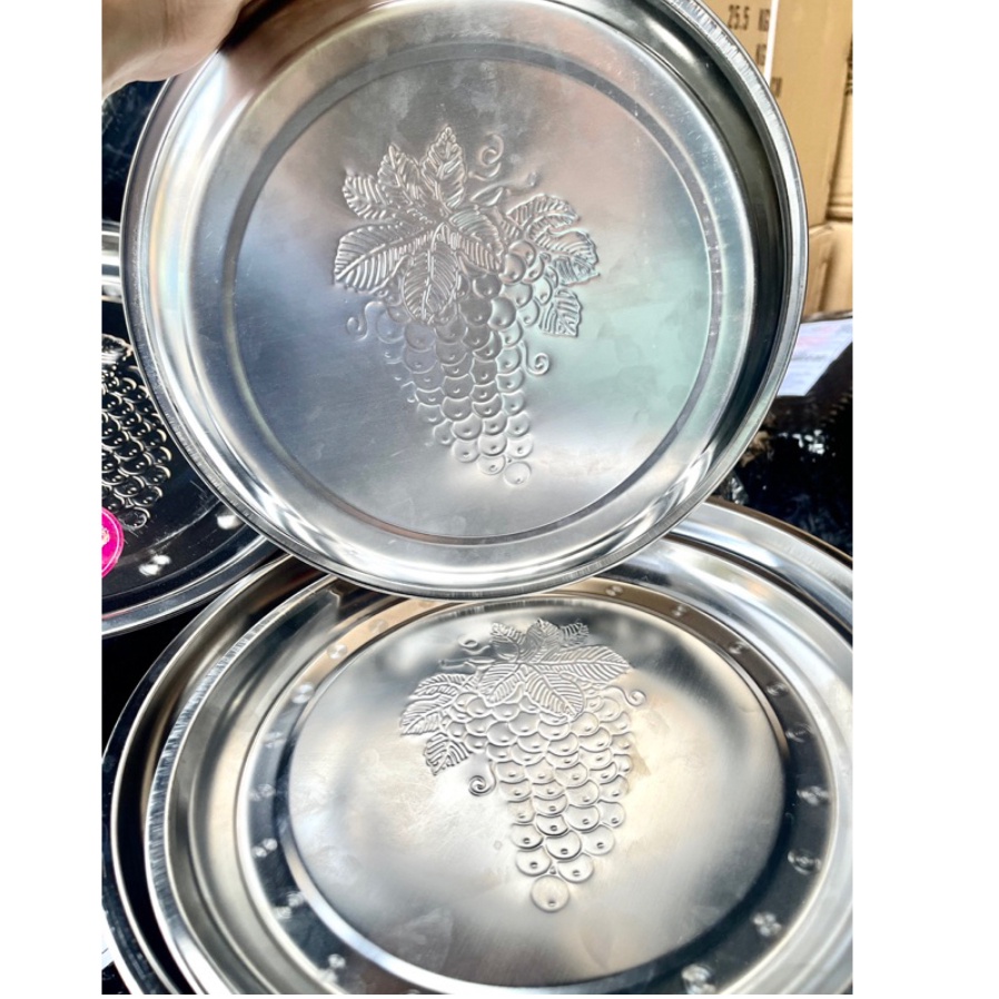 GB - NAMPAN ANGGUR BULAT STAINLESS STEEL - LOYANG BULAT NAMPAN BAKI - NAMPAN SAJIAN PRASMANAN/MAKANA